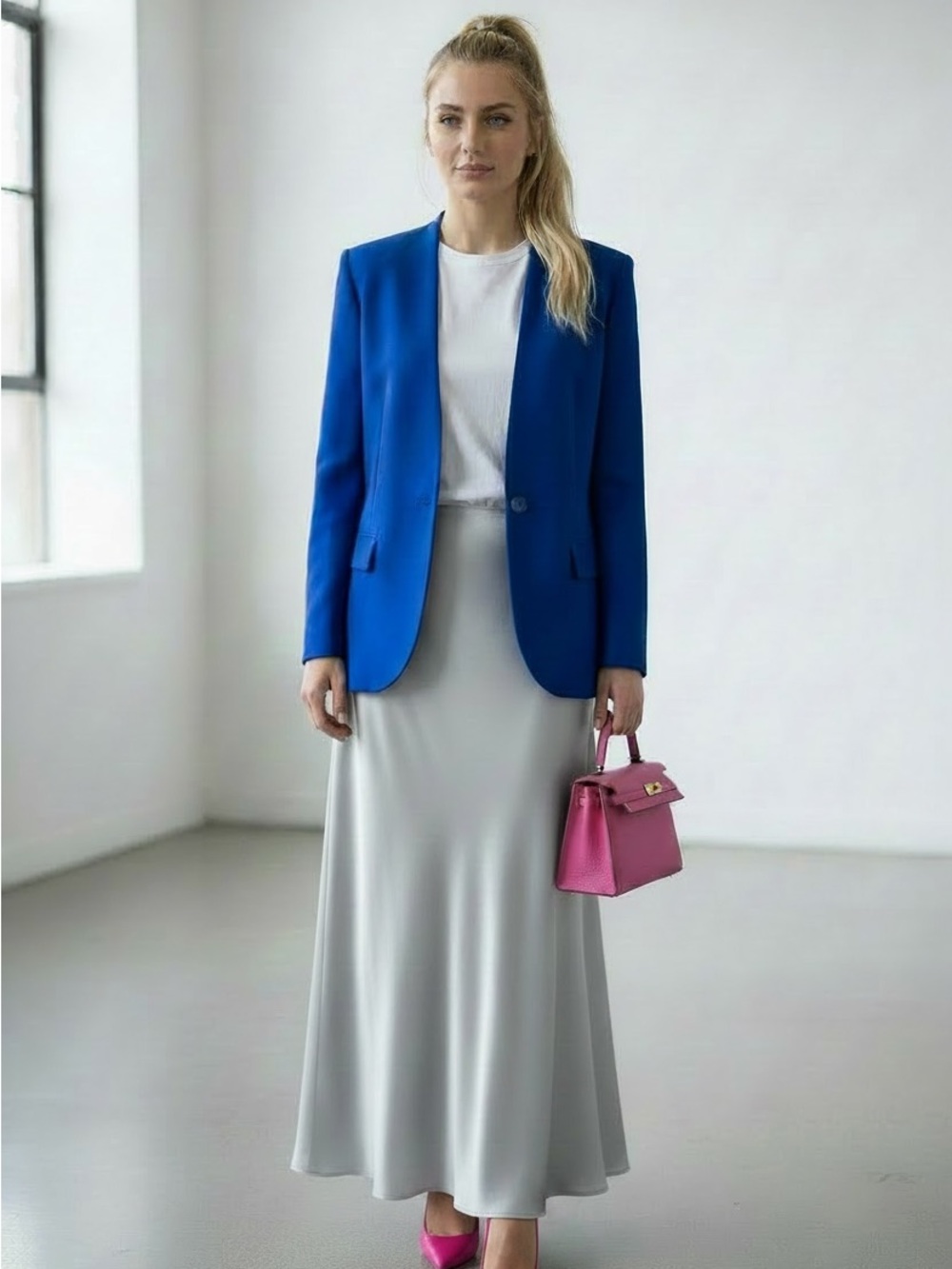 Vintage Christian Dior Separates Royal Blue Wool Blazer Paris New York | SIZE 8